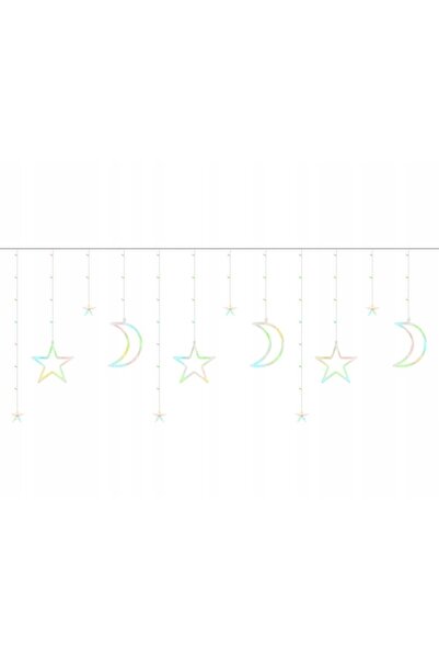 zola Christmas installation, curtain, snowflakes and stars, 138 LEDs, IP44, length 570 cm, 230V