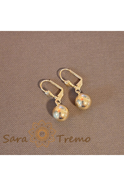 SaraTremo Cercei clasici cu bilă mare - Model luxos Golden Globe - 2,5 cm