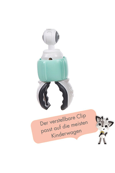 Tiny Love Black & White Baby Stroller Arch | Clip-On Activity Bar with Rattle, Teether, Mirror & Crinkly Toys