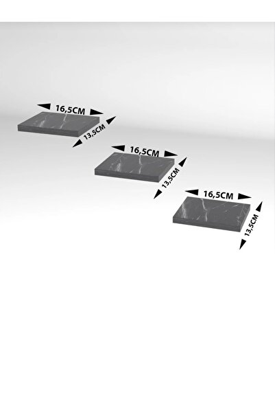 KUMSAL MOBİLYA Beyaz Uçan Duvar Rafı 3 Adet Dekoratif Raf Çiçeklik Mumluk Dek...