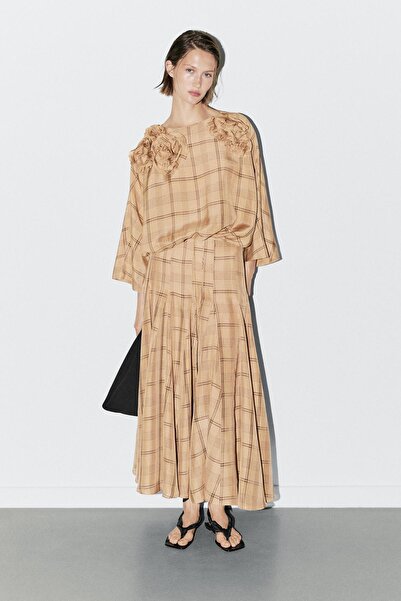 Massimo Dutti Çiçek ve kareli bluz - STUDIO