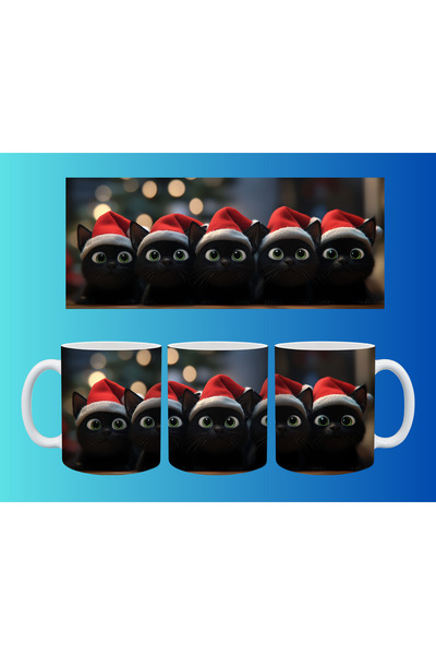 Evion Christmas Cup with Cat – Special Design with Cute Cat Pattern