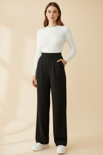 Store Beli Cırtlı Likralı Pantolon