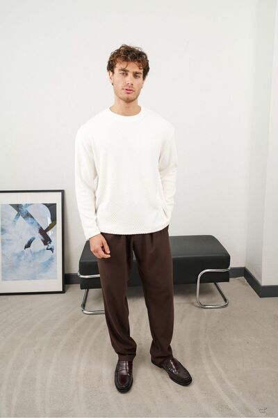 TÜZeMEN Cross Textured Basic Sweat