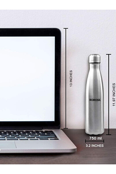 Borosil Vacuum Bolt Bottle Stainless Steel 750ml