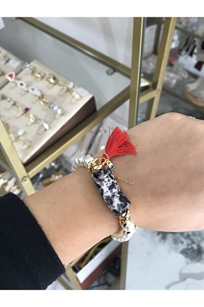 the ASEL İNCİ سوار موديل جول ديتيلد كام إينسيل مصنوع من اللؤلؤ الزجاجي