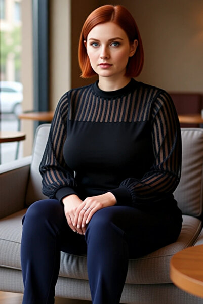 PayBuy Γυναικεία μακρυμάνικη πλεκτή μπλούζα ψηλός λαιμός με κομψή ριγέ λεπτομέρεια για καθημερινή χρήση