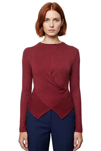 PayBuy Women's Crew Neck Low Sleeve Long Sleeve Regular Length Fitted Viscose Elastane Winter Knitted Blouse