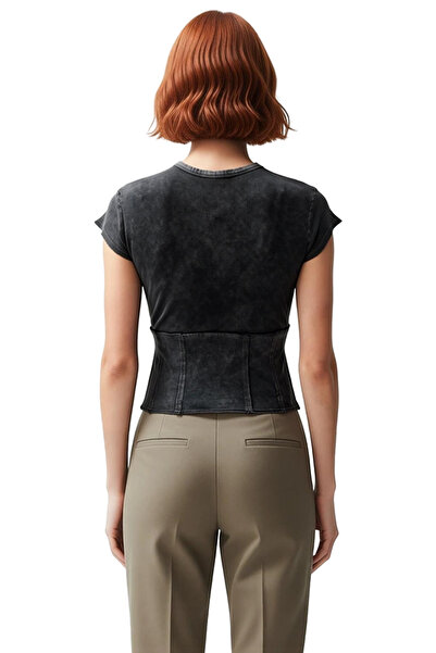 PayBuy Women Knitted Crew Neck Crop Blouse Comfortable Casual Summer Design Use Durable Material