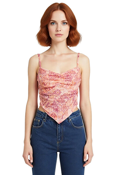 PayBuy Printed Asymmetrical Tulle Knitted Blouse Summer Casual Style Comfortable Use Trend Design