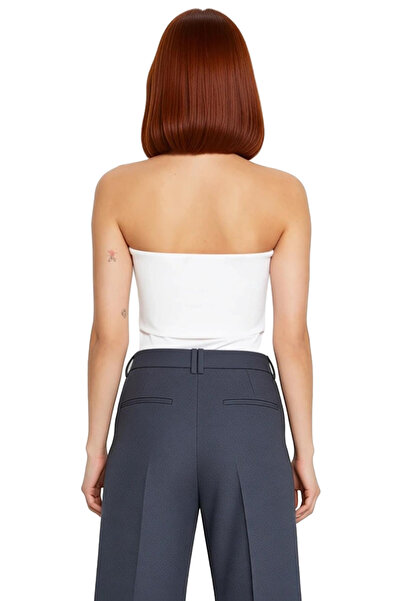 PayBuy Strapless Side Zipper Crepe Knitted Blouse Modern Style Trend Design High Quality