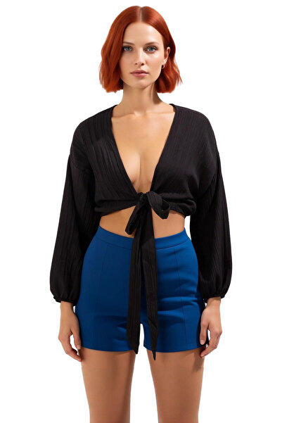 PayBuy Tie-Up Woven Beach Blouse Regular Fit Long Sleeve Summer Casual Quality Craftsmanship