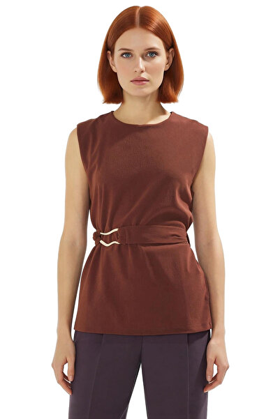 PayBuy Γυναικεία πλεκτή μπλούζα με λαιμόκοψη και ζώνη, καθημερινή κομψή σχεδίαση, για χρήση με εξαιρετικό υλικό