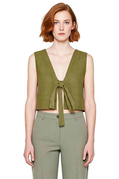 PayBuy Women's Linen Crop Blouse Regular Fit Summer Casual Quality Craftsmanship