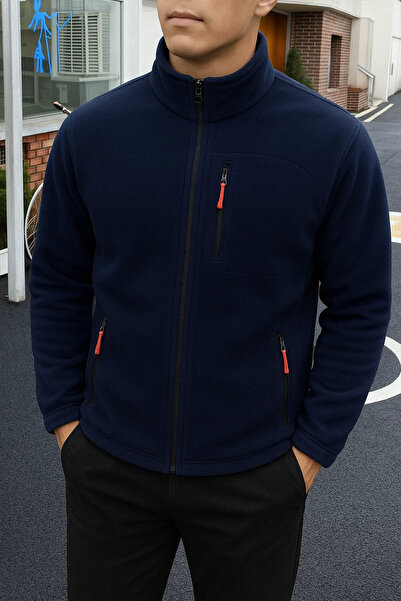 COMBİNE MİCHAİL Ανδρικό Comfort Fit Άνετο Χοντρό Μπλε Φλις