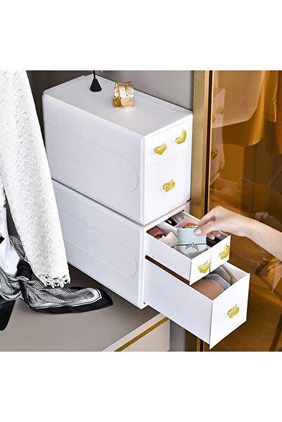 Arabest Wall-Mounted Three-In-One Drawer-Type Household Wardrobe Storage Box, Panties,Socks, Bra And Tie Sto