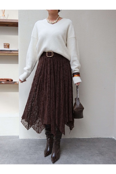 ESRAHELVACI Tül Asimetrik Etek