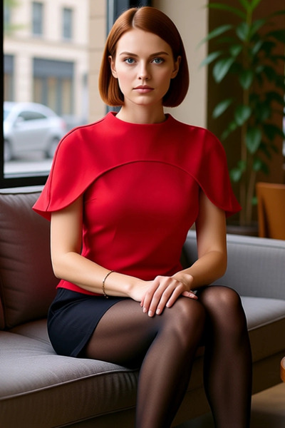 PayBuy Women's Mock Neck Fitted Plain Woven Blouse with Ruffled Sleeve Detail Ideal for Stylish Evening Outfits