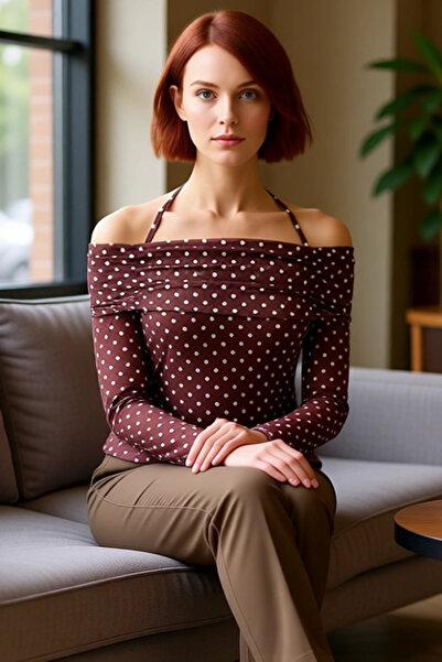 PayBuy Γυναικεία μπλούζα με υφή ισπανικού τύπου Κομψή και εύκολη καθημερινή χρήση Ποιοτική κομψή άνετη μοντέρνα