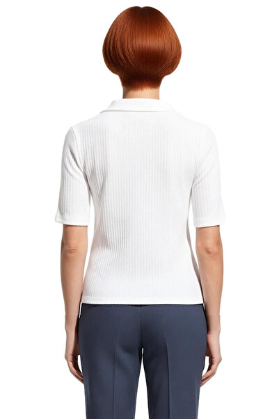 PayBuy Women's Fitted Polo Neck Buttoned Stretchy Knitted Blouse Quality Stylish Comfortable Modern Elegant Casual