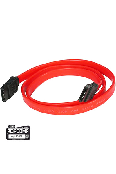 Ropcomp Harddisk HDD SSD DVD Rom SATA 3.0 Veri Kablosu 6.0 Gbps (Kırmızı – Açılı/Düz)