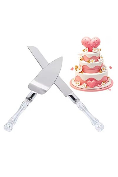 mucit home Crystal Handle Cake Serving Set Spatula Knife Set of Two