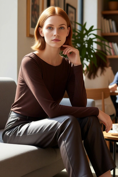 PayBuy Γυναικεία μπλούζα με μακρύ μανίκι με ραβδώσεις, με λαιμόκοψη και μακρύ μανίκι, ποιοτική, κομψή και άνετη