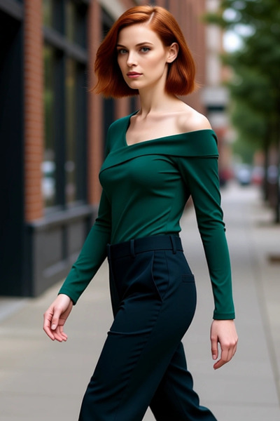 PayBuy Women's Asymmetrical Collar Long Sleeve Bodycon Crop Knitted Quality Stylish Comfortable Modern Elegant