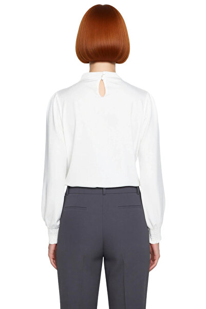 PayBuy Women's Mock Neck Regular Fit Flexible Knitted Blouse Gipe Sleeve Detailed Smart Business Style Classic Winter