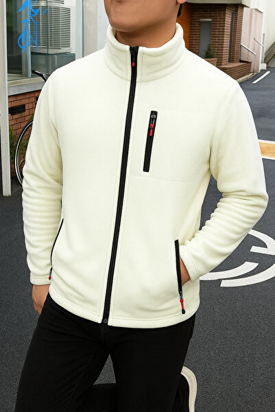 COMBİNE MİCHAİL Ανδρικό Comfort Fit Άνετο Χοντρό Λευκό Φλις