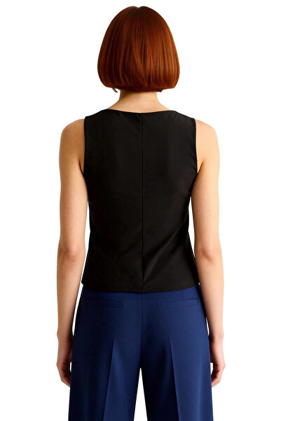 PayBuy Women's Zipper Sleeveless Fitted Blouse Casual Stylish Design Elegant Professional Look