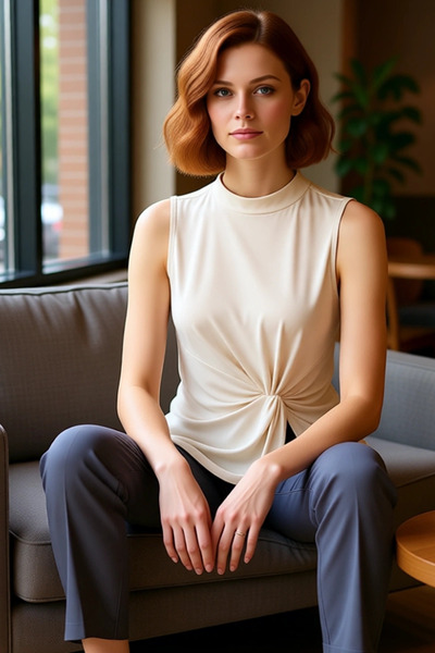 PayBuy Women's Asymmetrical Sleeveless Knitted Blouse Modal Polyester Casual Stylish Carefully Selected Quality Craftsmanship