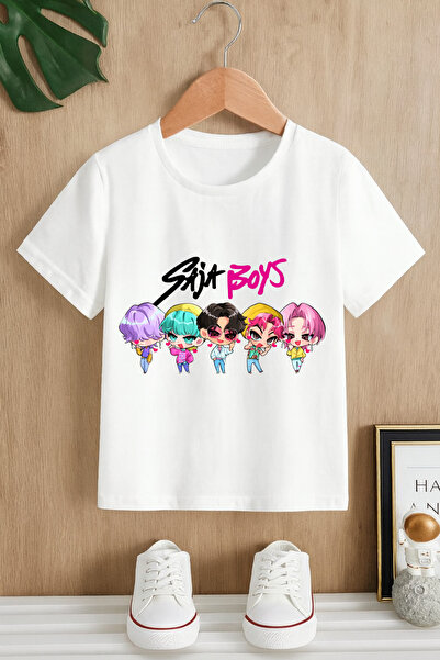 MECH BUTİK K-Pop Demon Hunters Saja Boys Чорно-біла футболка з принтом T-Shirt