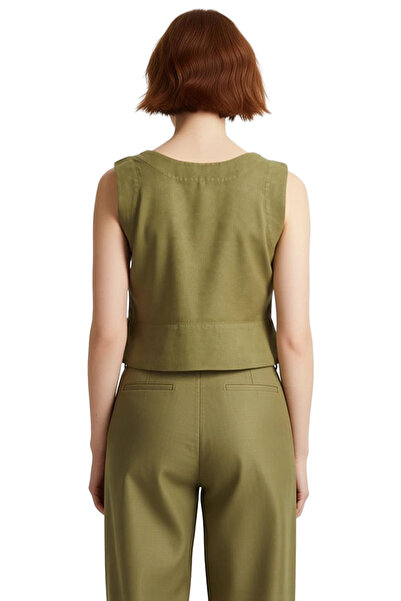 PayBuy Women's Linen Crop Blouse Regular Fit Summer Casual Quality Craftsmanship