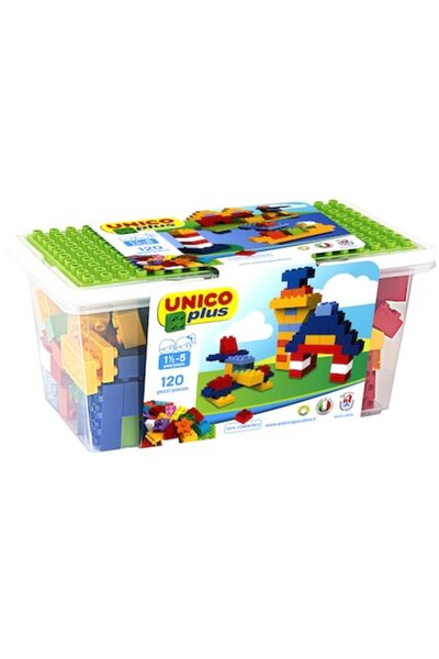 Unico bucket with 120 building blocks and building base