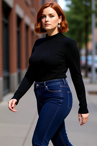 PayBuy Γυναικεία καφέ ψηλός λαιμός που ταιριάζει στο σώμα κοτλέ πλεκτή μπλούζ...