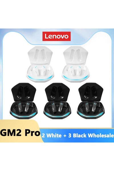 LENOVO GM2Pro Black3 White2 Choice GM2 Pro Wireless Bluetooth 5.3 Earphones Gaming Low Latency Dual Mode M