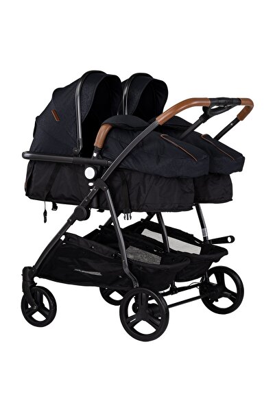 Chipolino Duo Smart 2 in 1 twin stroller blackberry