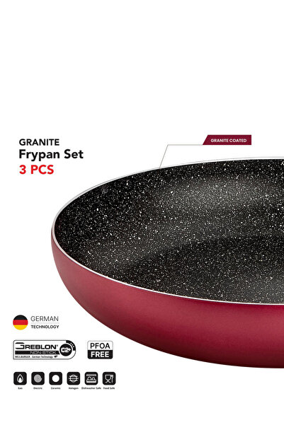 RAJ 3-Piece Non Stick Frypan Set 22cm and 26cm with Turner Set