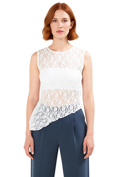 PayBuy Lace Asymmetrical Knitted Blouse Summer Stylish Fitted Mold Zarifane Design Distinguished Material