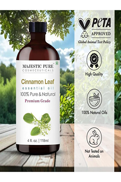 Majestic Pure Cinnamon Essential Oil with Glass Dropper, 118ml