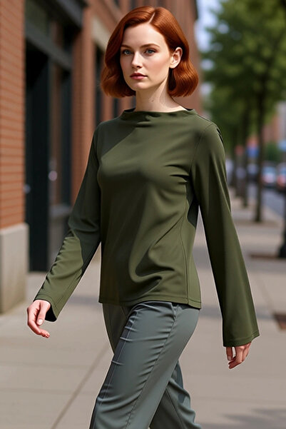 PayBuy Bluză pentru femei, gri, cu croială obișnuită, cu mânecă spaniolă, ela...