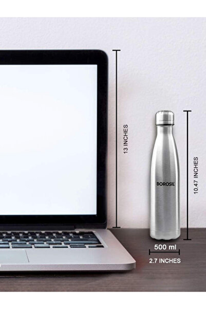 Borosil Vacuum Bolt Bottle Stainless Steel 500ml