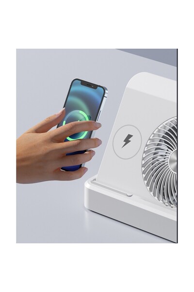 Flippy 2in1 Fan with Wireless Phone Charging, 100 Speed Levels, 2400 mAh, 5V 2A, 25 x 16.5 x 24 cm,