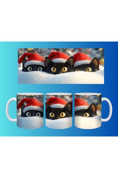 Evion Christmas Cup with Cat – Special Design with Cute Cat Pattern