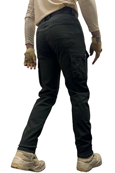 Polviton Men's Cargo Pants Tactical Combat Side Pockets