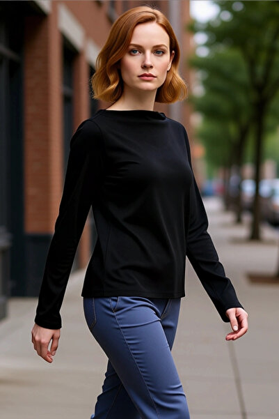 PayBuy Bluză pentru femei, gri, cu croială obișnuită, cu mânecă spaniolă, ela...