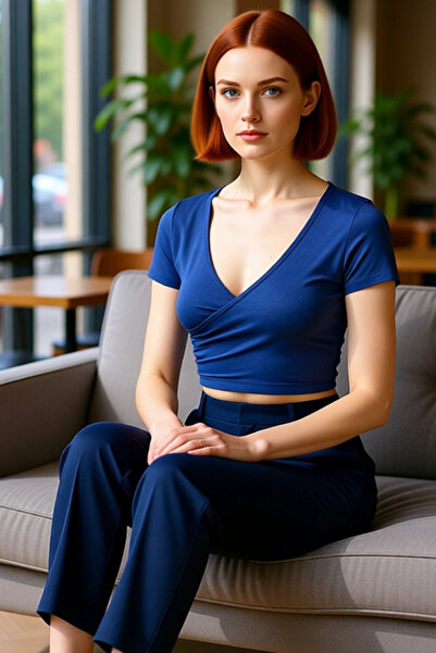 PayBuy Віскозна супрем приталена блузка з V-подібним вирізом і короткими рукавами Високоякісний матеріал Зручна у використанні