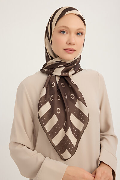 ipekistanbul Шарф Aurora з візерунком Janjan - Ритмічна геометрія - Коричневий