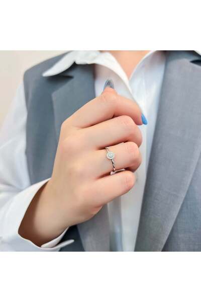 Bijuteria SORELLY 14k White Gold Engagement Ring with 0.047ct Diamonds Size 14